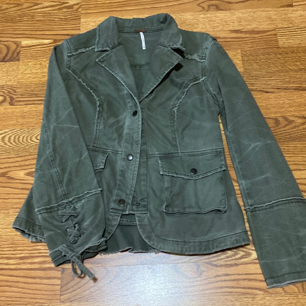 Free People Green Utility Jacket